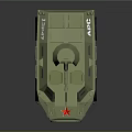 Green Armored Military Vehicle with Red Star Emblem and Number 2437 Design