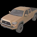 Toyota Golden Pickup Truck With Front Grille And Headlights Design