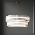 Modern Multi Layered Ribbed Glass Chandelier With Soft Lighting Effect 3d model