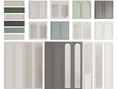 Various Stylish Wardrobe Doors With Modern Designs And Different Color Options 3d model