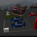 SAIC Audi Car Display With Blue Sedan And SUV Models In Parking Area