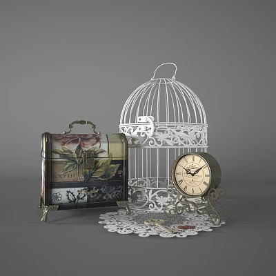 Pastoral Bird Cage Decoration 3d model