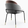Modern Single Chair With Velvet Backrest Linen Seat And Color Options