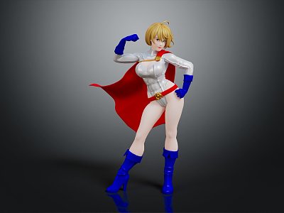 Modern Game Character Mighty Girl Divine Power Girl Power Girl Superwoman 3d model