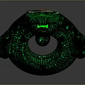 Green Illuminated Astronautical Controller With Intricate Patterns And Glowing Buttons For Cosmic Exploration