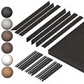 Garden Decor Materials with Colorful Decorative Balls Black Strips and Dark Wood Board