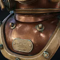 Retro diving helmet wetsuit 3d model