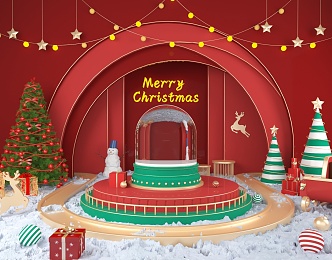 Modern Meichen Christmas Booth Christmas Meichen Booth Festival Meichen Stage Christmas Meichen Stage Festival Activities Meichen Stage Christmas Elements Stage 3d model