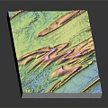 Colorful Textured Decorative Panel With Green Yellow Blue Pink Wavy Striped Pattern