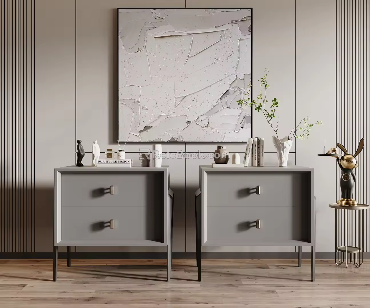 Modern bedside table 3d model