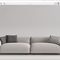 Modern double sofa multiplayer sofa 3d model