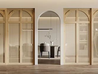Modern Silent Wooden Door 3d model