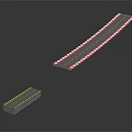 Car Moving On Road With Red White Stripes And Yellow Black Speed Bump