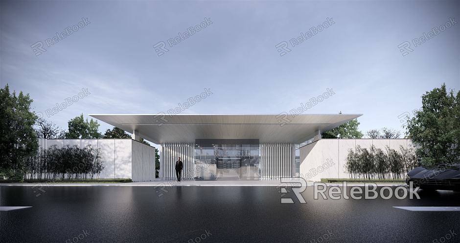 Modern Gate Community Entrance Gate model