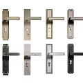 Various Modern Door Handles with Sleek Metal Designs and Color Options