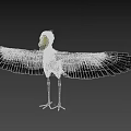Flying Dodo Bird With Spread Wings Gray Feathers And Yellow Beak