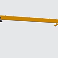 Building Facade Construction Featuring Yellow Jib Crane And Lifting Hook 3d model