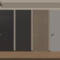 Modern Hinged Doors with Four Colors for Contemporary Interior Design 3d model