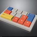 Colorful Custom Mechanical Keyboard with Yellow Enter Orange Tab Blue Shift and Pink Arrow Keys
