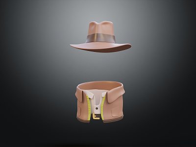 Modern Hat Costume Cartoon Costume 3d model