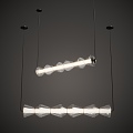 Modern glass chandelier strip lamp 3d model