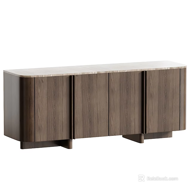 Modern Wooden Sideboard With Sleek Design Multiple Doors And Stable Base 3d model