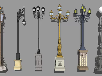 European street lamp landscape garden lamp post street lamp 3d model