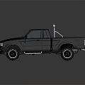 Black Single Cab Pickup Truck With Roof Rack And Off Road Tires