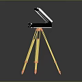 Black Electronic Device Mounted On Yellow Tripod Stand For Portable Use