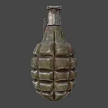 Vintage Rusty Metal Hand Grenade With Textured Surface And Pull Ring 3d model