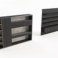 Modern Wooden Decorative Cabinet With Multiple Open Shelves And Dark Finish