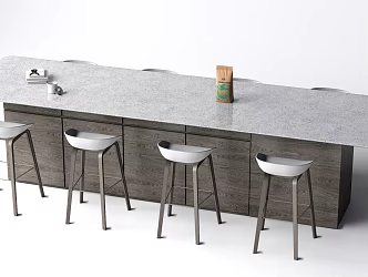 Modern Bar Chair Combination Bar Counter Bar Stool Island Table Teatop 3d model