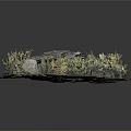 Natural Landscape Component Model With Stones Grass And Small Shrubs 3d model