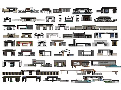 Various Entrance Gate Designs With Modern Architectural Features And Classic Styles 3d model