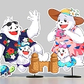 Cartoon snowman a summer trip sunshine beach sunglasses bikini KT board photo set up brand net red DP 3d model