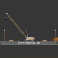 Floating Crane Platform With Yellow Crane And Orange Structure On Water