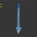 Human Spine Anatomical 3D Model With White Structure On Gray Background
