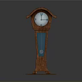 Wooden Grandfather Clock With Classic Roof Design And Pendulum For Home Decor