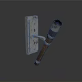 Wall Mounted Tool With Wooden Handle And Metal Cylinder Component