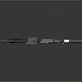Modern Tactical Rifle with Scope Magazine and Tactical Accessories on Gray Background