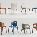 Modern Dining Chairs in Various Colors with Wooden Legs and Comfortable Seats