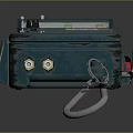 Teal Portable Electronic Musical Instrument with Keyboard Control Panel Wave Display Knobs and Carabiner Clip