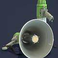 Commercial Handheld Megaphones with White and Green Design for Business Communication Tools