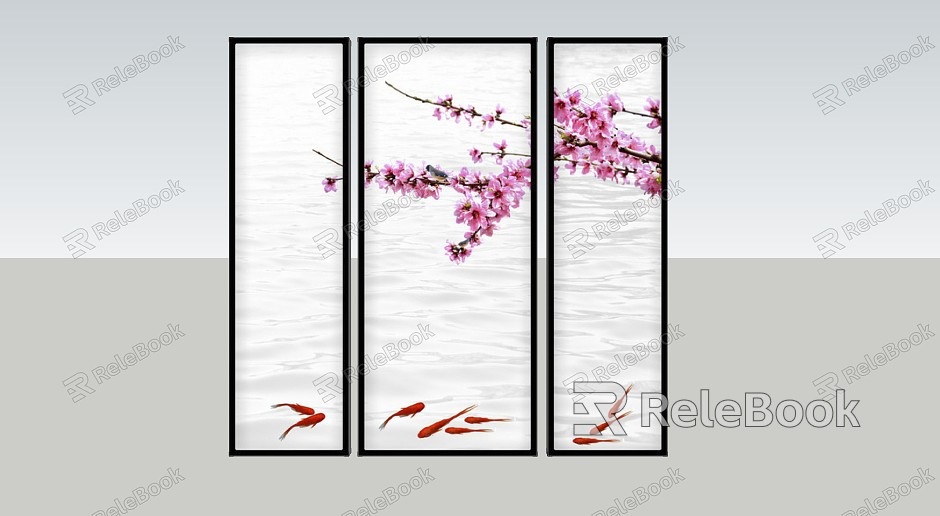 New Chinese Style Plant Painting Decorative Painting Living Room Decorative Painting model