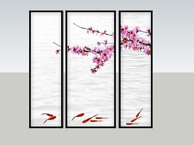 New Chinese Style Plant Painting Decorative Painting Living Room Decorative Painting model