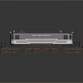 Vintage Diesel Train Model with Blue Silver Body Yellow Warning Lights Brown Wheels Retro Design