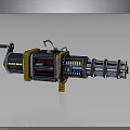 Futuristic Plasma Cannon Weapon With Metallic Structure Control Panel And Glowing Blue Accents