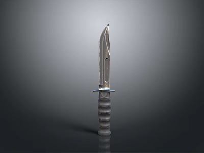 Modern Tactical Weapon Knife With Sharp Steel Blade And Textured Handle Grip 3d model