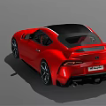 Red Sports Car Featuring Black Roof Sleek Design And Sporty Exterior Details