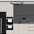 Modern Kitchen Interior Design With Black White Cabinets And Appliances